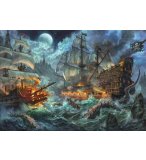 PUZZLE BATEAU PIRATES ET LES CREATURES DE LA MER 6000 PIECES - COLLECTION OCEAN ET BATEAU - CLEMENTONI 36530