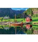 PUZZLE BATEAU VIKING - DRAKKAR 1500 PIECES - COLLECTION PAYSAGE DU DANEMARK  - EDUCA - 18006