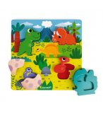 PUZZLE CACHE-CACHE DINOSAURES EN BOIS 6 PIECES FIGURINES - JANOD - J07104 - ENCASTREMENT BEBE