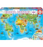 PUZZLE CARTE DU MONDE DES MONUMENTS 150 PIECES - COLLECTION MAPPEMONDE GEOGRAPHIE - EDUCA - 18116