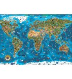 PUZZLE CARTE DU MONDE : LES MERVEILLES DU MONDE 1000 PIECES - COLLECTION MONUMENT ET PAYS - EDUCA 19022