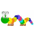 PUZZLE CHENILLE EN BOIS 58 CM - LETTRES DE L'ALPHABET 27 PIECES - JEU EDUCATIF