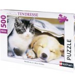 PUZZLE CHIEN ET CHAT : REVEILLE TOI 500 PIECES - COLLECTION TENDRESSE - NATHAN - 87129