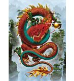 PUZZLE CHINE : DRAGON ROUGE DE LA BONNE FORTUNE 500 PIECES - COLLECTION FANTASTIQUE - EDUCA - 19003