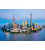 PUZZLE COUCHE DE SOLEIL A SHANGHAI 1000 PIECES - COLLECTION PAYS ASIE CHINE - EDUCA 19254