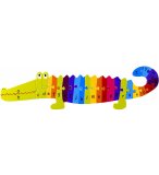 PUZZLE CROCODILE EN BOIS 55 CM - LETTRES DE L'ALPHABET 27 PIECES - JEU EDUCATIF