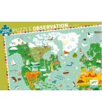 PUZZLE D'OBSERVATION TOUR DU MONDE AVEC LIVRET 200 PIECES - DJECO - DJ07412