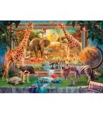 PUZZLE DE RETOUR DE LA SAVANE : ELEPHANT ZEBRE GIRAFE TORTUE 4000 PIECES - COLLECTION ANIMAUX SAVAGES - EDUCA 19285