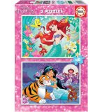 PUZZLE DISNEY : ARIEL LA PETITE SIRENE - JASMINE ET RAJAH - 2 X 48 PIECES - EDUCA - 18213