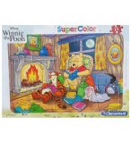 PUZZLE DISNEY AVEC CADRE : WINNIE L'OURSON TIGROU PORCINET ET BOURRIQUET AU COIN DU FEU 15 PIECES - CLEMENTONI