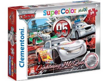 Puzzle Disney Cars Flash Mcqueen - 24 Pieces - Puzzle Super Color Maxi - Clementoni - 24442