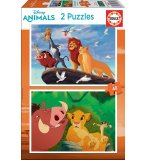 PUZZLE DISNEY LE ROI LION : SIMBA TIMON ET PUMBA - 2 X 48 PIECES - EDUCA - 18629