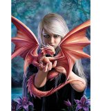 PUZZLE DRAGONKIN 1000 PIECES - ANNE STOKES - COLLECTION DRAGON ROSE ET FEMME - CLEMENTONI - 39640