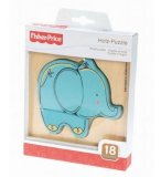 PUZZLE EN BOIS AVEC CADRE : ELEPHANT BLEU 4 PIECES - FISHER PRICE - 32500F