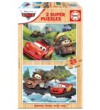 PUZZLE EN BOIS CARS : FLASH MCQUEEN ET MARTIN 2 X 25 PIECES - EDUCA - 18877