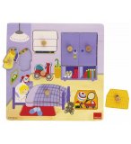 PUZZLE EN BOIS ENCASTREMENT CHAMBRE D'ENFANT 7 PIECES - GOULA - 53034