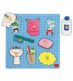 PUZZLE EN BOIS ENCASTREMENT SALLE DE BAIN 8 PIECES - GOULA - 53032