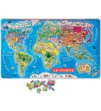 PUZZLE EN BOIS LE MONDE MAGNETIQUE - 92 PIECES - JANOD - J05500