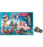 PUZZLE EN BOIS MUSICAL SPACE MOTION 7 PIECES - JANOD - PUZZLE A ENCASTRER AVEC BOUTONS - J07073