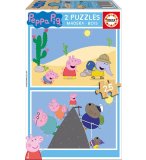 PUZZLE EN BOIS PEPPA LE COCHON / PIG 2 X 25 PIECES - EDUCA - 17158