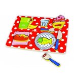 PUZZLE EN BOIS PLATEAU REPAS 8 PIECES - VILAC - PUZZLE A ENCASTRER