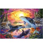 PUZZLE FAMILLE DE LOUP AU BORD DE L'OCEAN AVEC ORQUES ET POISSONS 4000 PIECES - COLLECTION MER Et PAYSAGE - EDUCA - 20259