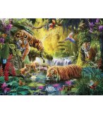 PUZZLE FAMILLE DE TIGRE AU BORD DE LA RIVIERE - 1500 PIECES COLLECTION ANIMAUX SAUVAGES - RAVENSBURGER - 160051