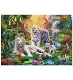 PUZZLE FAMILLE DE TIGRES BLANCS 1000 PIECES - ANIMAUX SAUVAGES - RAVENSBURGER - 19947