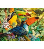 PUZZLE FAMILLE DE TOUCANS DANS LES ARBRES 3000 PIECES - COLLECTION ANIMAUX ET OISEAUX