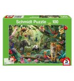 PUZZLE FAUNE COLOREE DANS LA JUNGLE 100 PIECES - ANIMAUX SAUVAGES - SCHMIDT - 56485