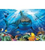 PUZZLE GRAND REQUIN BLANC ET LE MONDE SOUS MARIN 500 PIECES - COLLECTION ANIMAUX DE LA MER - EDUCA - 18478