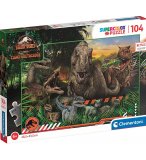 PUZZLE JURASSIC WORLD - DINOSAURE T-REX - VELOCIRAPTOR - 104 PIECES - COLLECTION DINO - CLEMENTONI - 27545