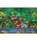 PUZZLE LA JUNGLE : LION TIGRE ELEPHANT GIRAFE ZEBRE LEOPARD 500 PIECES - COLLECTION ANIMAUX DE LA JUNGLE - EDUCA - 19245