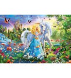 PUZZLE LA PRINCESSE ET LA LICORNE BLANCHE DANS LA FORET 1000 PIECES - COLLECTION MONDE FANTASTIQUE - EDUCA 17654