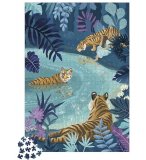 PUZZLE LE BAIN DES TIGRES AU CLAIR DE LUNE 1000 PIECES - ANIMAUX DE LA JUNGLE - JANOD - J02511