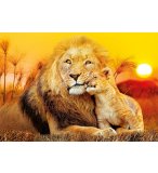 PUZZLE LE LION ET LE LIONCEAU - 180 PIECES - COLLECTION ANIMAUX SAUVAGES - CLEMENTONI - 29785