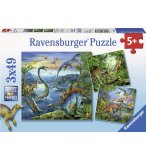 PUZZLE LE MONDE DES DINOSAURES 3 X 49 PIECES - RAVENSBURGER DINO - 09317