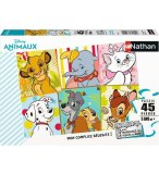 PUZZLE LES HEROS DISNEY 101 DALMATIENS - ROI LION - BAMBI - BELLE CLOCHARD : 45 PIECES - NATHAN - 86474