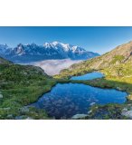 PUZZLE MASSIF DU MONT-BLANC LACS DES CHESERYS - 1500 PIECES COLLECTION EVASION - NATHAN - 87806