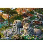 PUZZLE MEUTE DE LOUPS DANS LA FORET AU PRINTEMPS - 1500 PIECES COLLECTION PAYSAGE - RAVENSBURGER - 165988