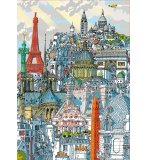 PUZZLE MONUMENTS DE PARIS : TOUR EIFFEL - MONTMARTRE - 1000 PIECES - COLLECTION FRANCE - EDUCA 19264