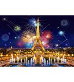 PUZZLE PARIS : LA TOUR EIFFEL VUE DU TROCADERO ET LE FEU D'ARTIFICE 1000 PIECES - COLLECTION PAYS 