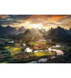 PUZZLE PAYSAGE DE CHINE 2000 PIECES - COLLECTION RIZIERE ET MONTAGNE - CLEMENTONI - 32564