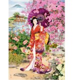 PUZZLE PEINTURE : FEMME JAPONAISE TEIEN 1000 PIECES - COLLECTION PEINTRE HARUYO MORITA - EDUCA - 19917