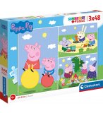 PUZZLE PEPPA PIG PIQUE-NIQUE EN FAMILLE - JOUE AU PARC 3 X 48 PIECES - CLEMENTONI PEPPA LE COCHON - 25263