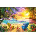 PUZZLE PLAGE PARADISIAQUE DES AMOUREUX 1000 PIECES - COLLECTION PAYSAGE - OCEAN - MER  - EDUCA - 20255