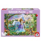 PUZZLE PRINCESSE FEE AVEC LICORNE ET CHATEAU 150 PIECES - FANTASTIQUE - SCHMIDT - 56307