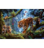 PUZZLE TIGRE AVEC BEBES DANS LA FORET 1000 PIECES - COLLECTION ANIMAUX SAUVAGES - EDUCA 17662