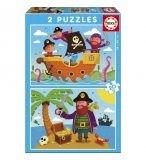 PUZZLE TRESOR DES PIRATES - BATEAU PIRATE 2 X 20 PIECES - EDUCA - 17149