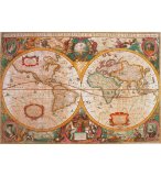 PUZZLE VIEILLE CARTE DU MONDE 1000 PIECES - COLLECTION MAPPEMONDE - CLEMENTONI - 31229